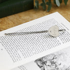 Personalised heart bookmark placed inside a book – personalised bookmarks UK