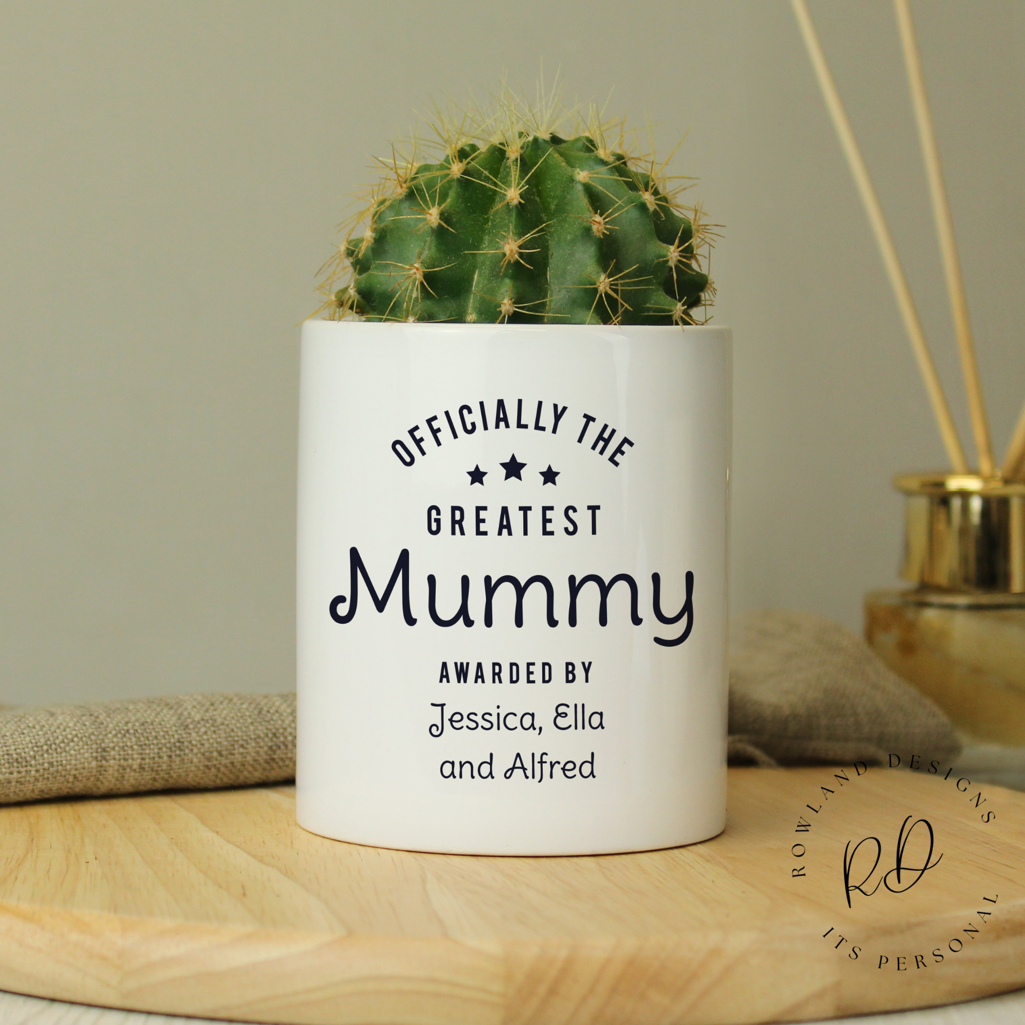 Custom ceramic storage pot gift for Mum