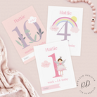 Personalised baby milestone cards with fairy princess theme

