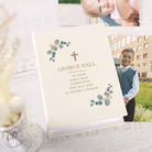 Personalised Floral Cross Christening photo album

