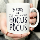 Personalised Halloween coffee mug with Hocus Pocus design and custom name

