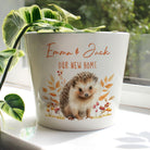 Personalised hedgehog large plant pot with custom message