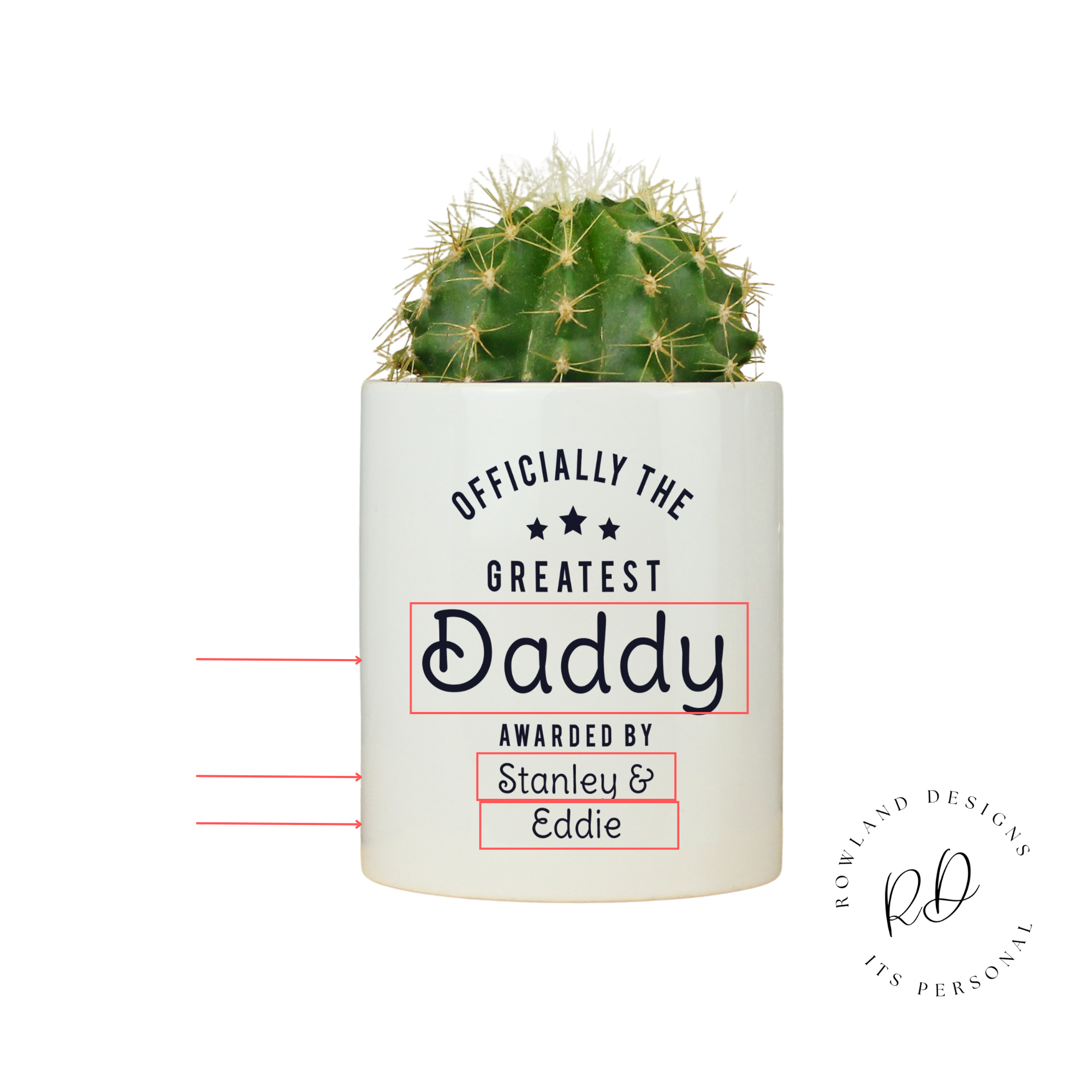  Personalised ceramic pot gift for dad or stepdad