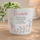 Personalised pretty floral large plant pot with custom message