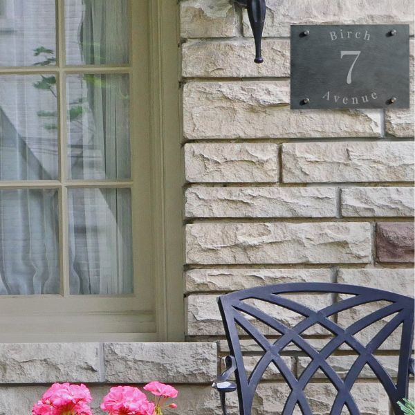 Customised slate house door sign for home entrance