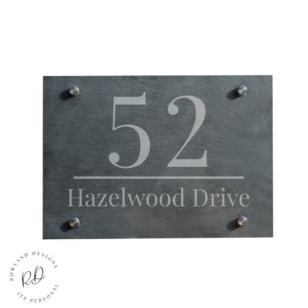 Stylish slate large number house number sign for home entrance