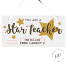 Wooden personalised gift for star teacher appreciation