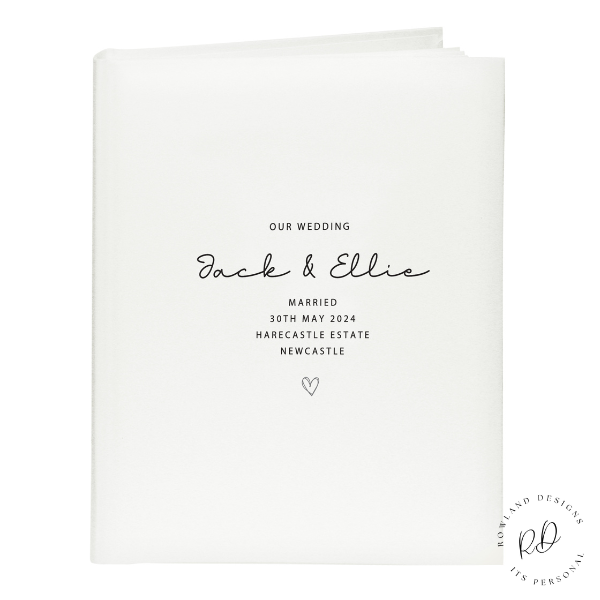 Wedding keepsake photo album with satin finish


