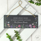 Rustic hanging wildflower slate plaque with string