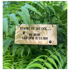 "Beware of the Dog" wall decor sign with a cute paw print, suitable for indoor use.