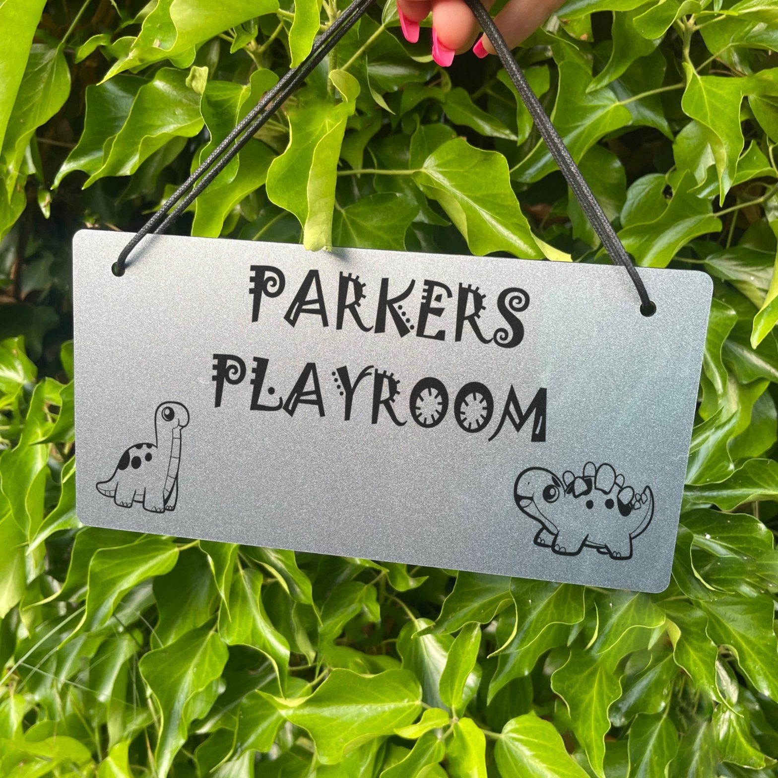 Personalised Dinosaur Name Plaque, perfect for a nursery or bedroom.