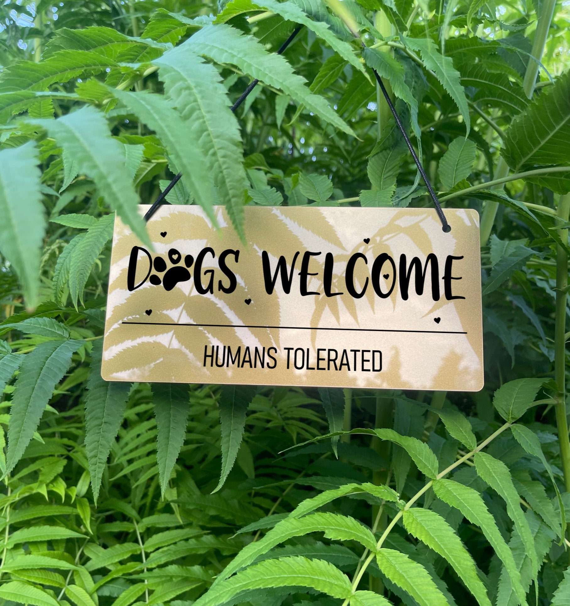 The sign displayed outdoors, showcasing its weatherproof nature, ensuring the message remains intact even in different weather conditions.